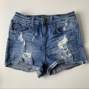 Express Womens High Rise Distressed Jean Shorts 00